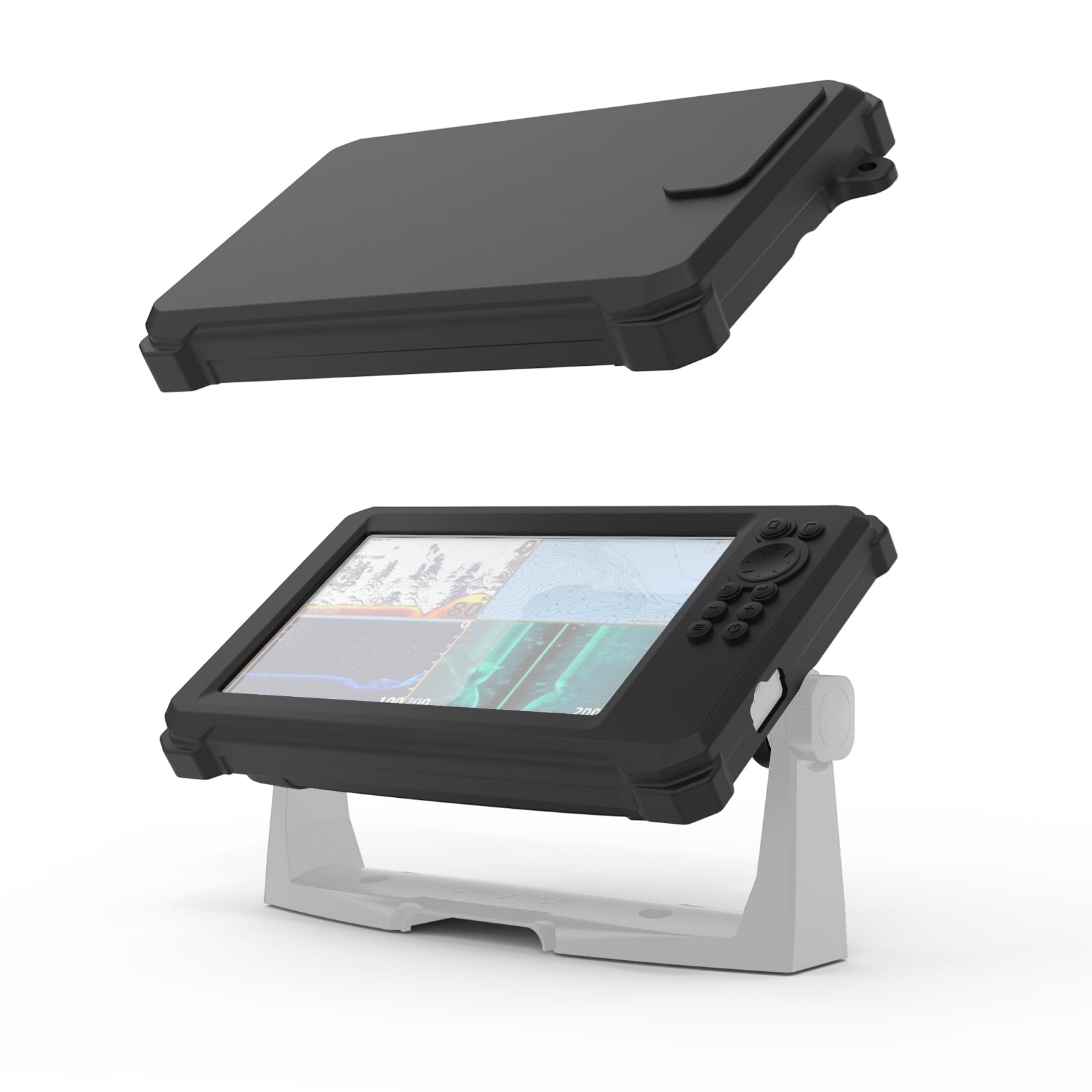 Silikon-Schutzhülle und Sonnenabdeckung für Lowrance Eagle Eye 22,9 cm und Eagle 22,9 cm, mit Anti-Verlust-Sicherheitsschnalle