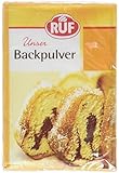 RUF Backpulver, der Klassiker zum Backen von Kuchen, Brötchen und Waffeln, auch zur Reinigung im Haushalt geeignet, glutenfrei und vegan, 54er Pack (54x6x15g)