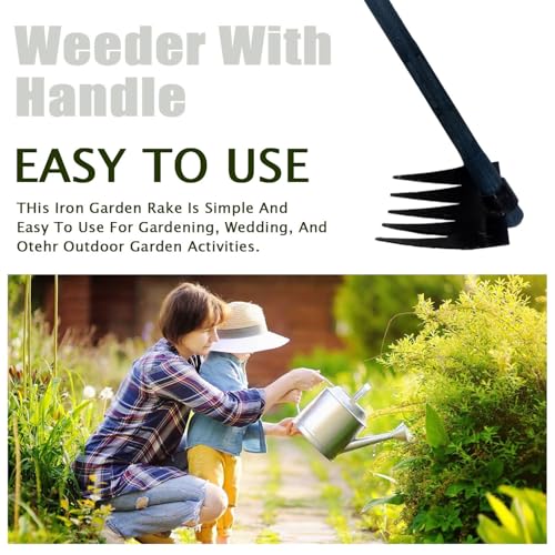 Image of A to Z Hub GT Weeder Remover with Unbrackble Handle,Grass Remover,Lawn Remover,Hedge Cutter,Farm Lawn Remover,Garden Grass Cutter,Lawn Cutter Tool Garden Teeth Rake, Khapali,RAKE,Spade,Tiller,