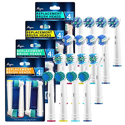 Alayna Toothbrush Heads for Oral B Braun Electric Toothbrushes - 16 Assorted Refills Compatible