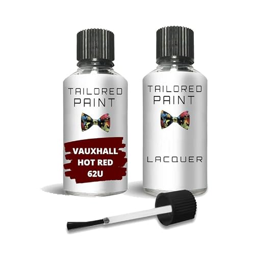 Tailored Paint Hot Red 62 U For Vauxhall Touch Up Paint With Brush (Touch Up Paint + Lacquer)