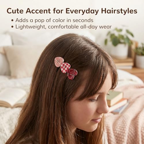 Pinzas para cabello con botón corazón 4 unidades miniatura 7