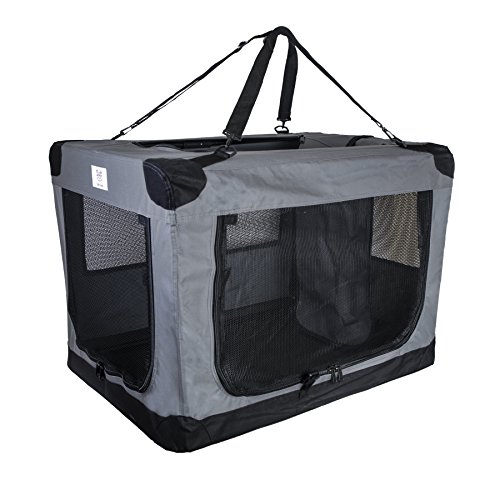 Arf Pets Dog Soft Crate 36 Inch Kennel For Pet Indoor Home & Outdoor Use – Soft Sided 3 Door Folding Travel Carrier With Straps #TOP4