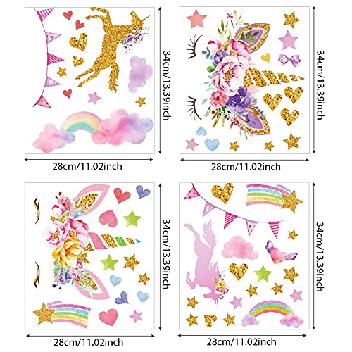 4 Hojas de Vinilos Unicornio para Pared Decorativos miniatura 2