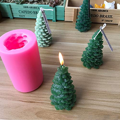 Hpamba Albero di Natale 3D Candela in Silicone 3D