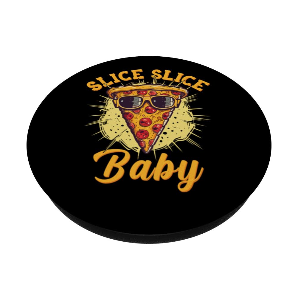 Slice Slice Baby Pizza Sunglasses Pizzeria PopSockets Swappable PopGrip, Black - Image 2