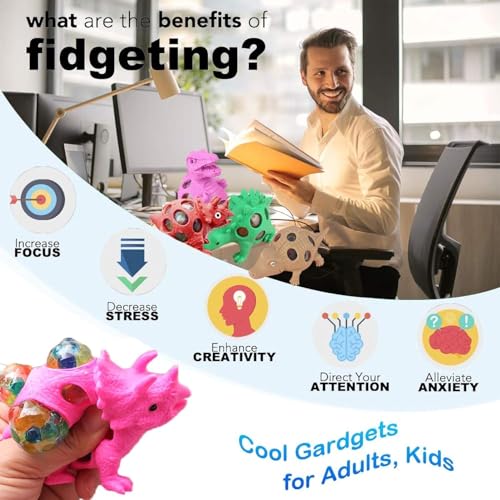 Image of Funny Dragon Pinch Toy - Pack of 2 - Squishy Dinosaur with Pop-Out Eyes | Stress Relief Squeeze Toy for Kids & Adults (Multicolor)