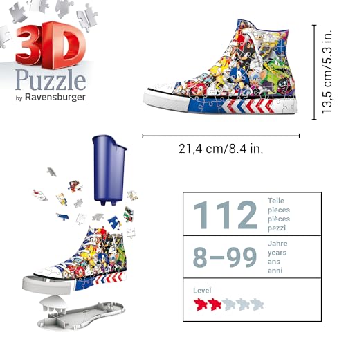 Ravensburger Sonic The Hedgehog Sneaker Puzzle 3D de 108 Piezas para Fans de Sonic miniatura 5