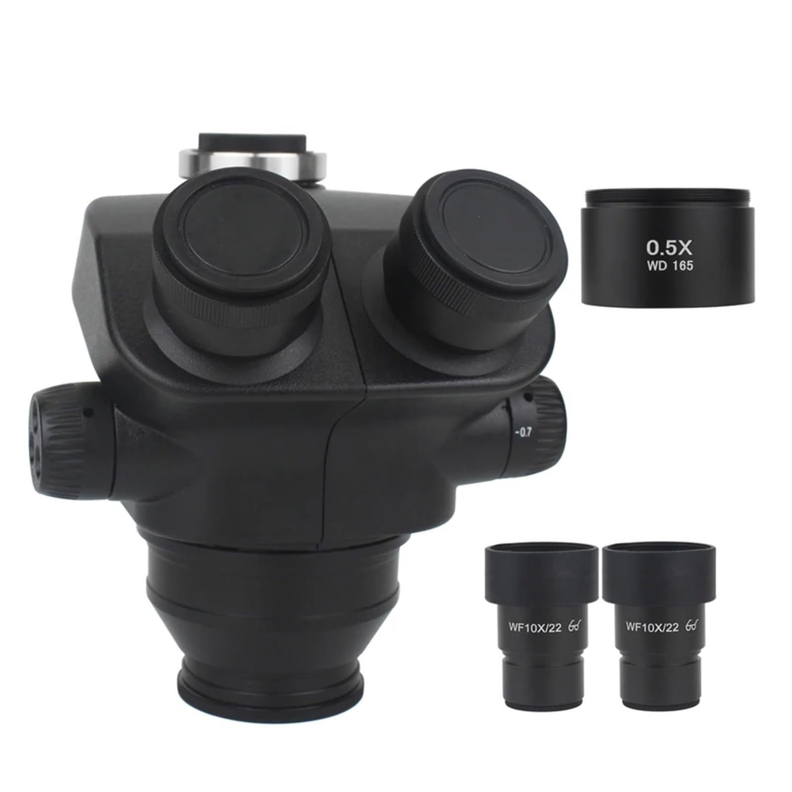 7X-45X 7X-50X Biżuteria Mikroskop Stereo Trinokularowa Głowica Mikroskopu WF10X/22mm Okular Gumowe Osłony Oczu Akcesoria Mikroskopowe (Z 0,5x)