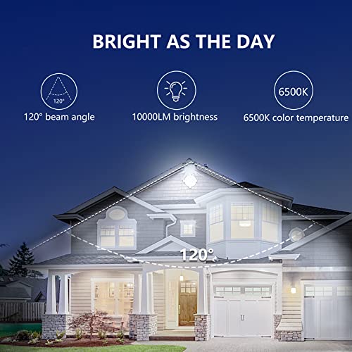 Ufond 10000Lumens Led Flood Lights Outdoor,100W Waterproof Work Light, Lighting Angle Adjustable Floodlights,Portable Light With Plug For Garage,Yard,Garden,Porch(2 Pack) #TOP6