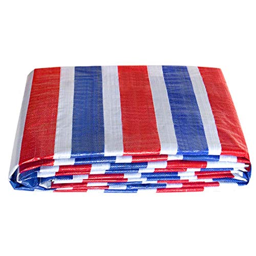 xycdy Striped Waterproof Tarpaulin Sheet Cover, Striped Tarpaulins - Waterproof Versatile Outdoor Market Stall Sheet Cover New Polyethylene Both Sides Rolled Pure PPE Film(5m*50m)