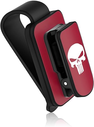 1 soporte para lentes para visera de automóvil, 1.39 x 2.67 pulgadas, diseño de calavera colmada, almacenamiento portátil personalizado para lentes