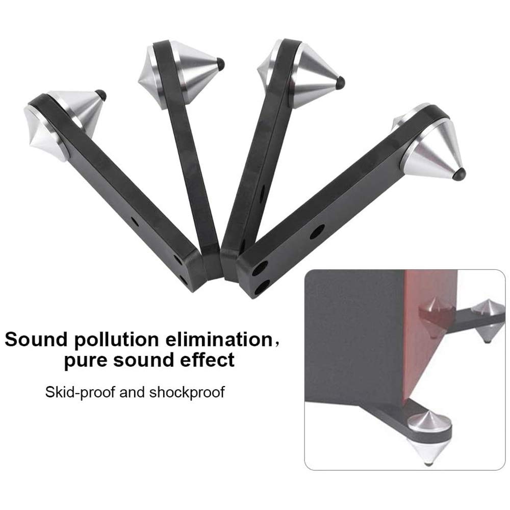 POFET Speaker Spikes, 4 Pezzi in Ottone Isolamento Spikes Piedi HiFi Altoparlante Supporto mensola Cono Base Pads per apparecchiature audio, subwoofer, altoparlanti, amplificatori di potenza