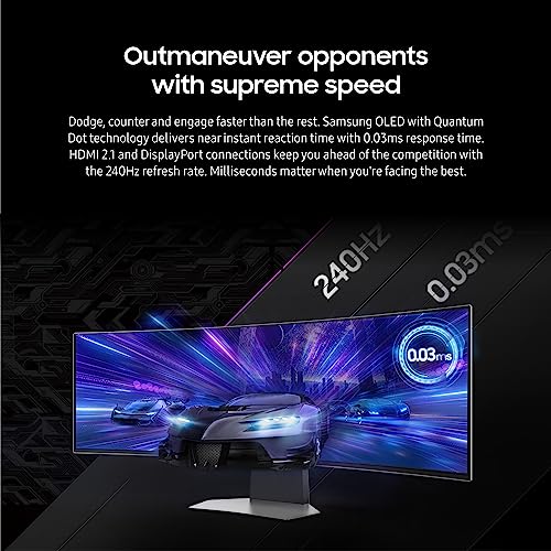 Samsung 49" Odyssey Oled G9 G95Sc Series Curved Smart Gaming Monitor, 240Hz, 0.03Ms, Dual Qhd, Neo Quantum Processor Pro, Displayhdr 400, Amd Freesync Premium Pro, Gaming Hub, Ls49Cg954Snxza, 2023 #TOP6