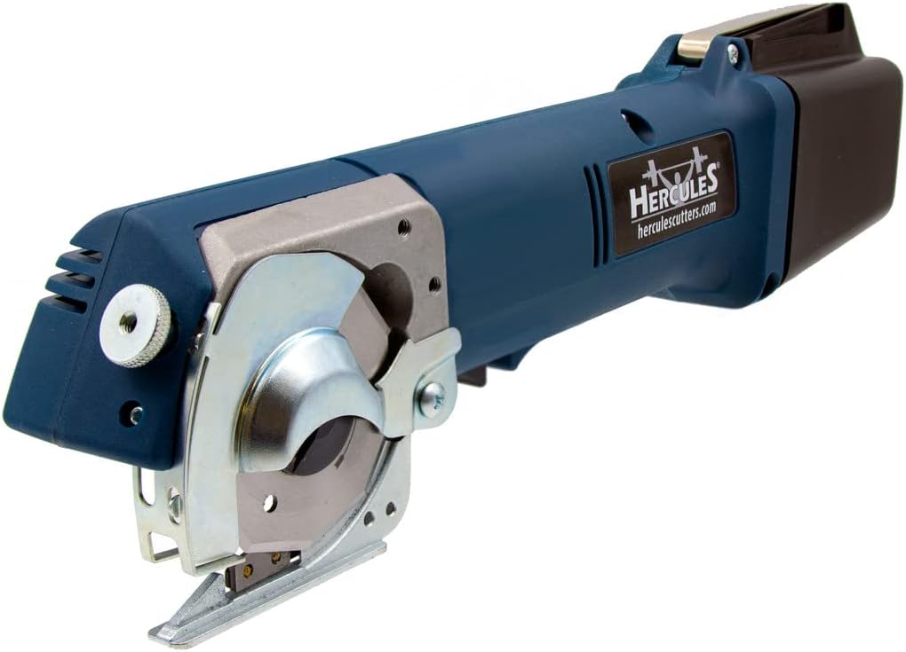 Hercules MB-60H Electric Cordless Rotary Shear – Rechargeable Multi-Layer Cutter for Natural & Synthetic Fabric, Leather, Carpet, Denim & More