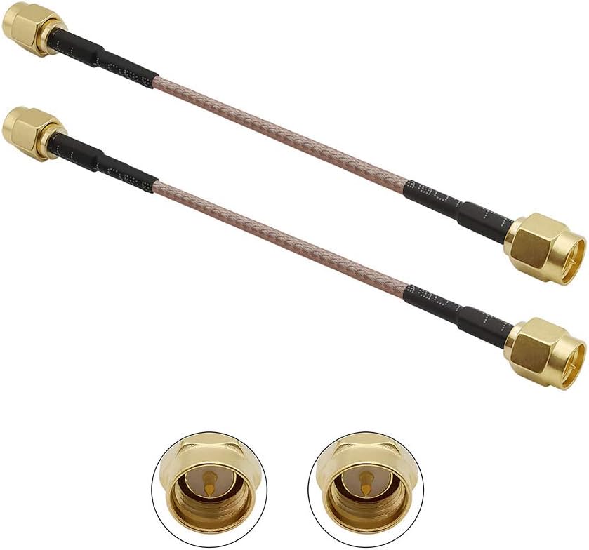 ALLiSHOP4inch 10cm SMA Male to SMA Male RG316 Cable Jumper Pigtail Plug Crimp FPV RG316 Cable 50ohm SMA RF coaxial Coax Assembly for HT Amplifier SDR Devices WEboost Tuner (Pack of 2)