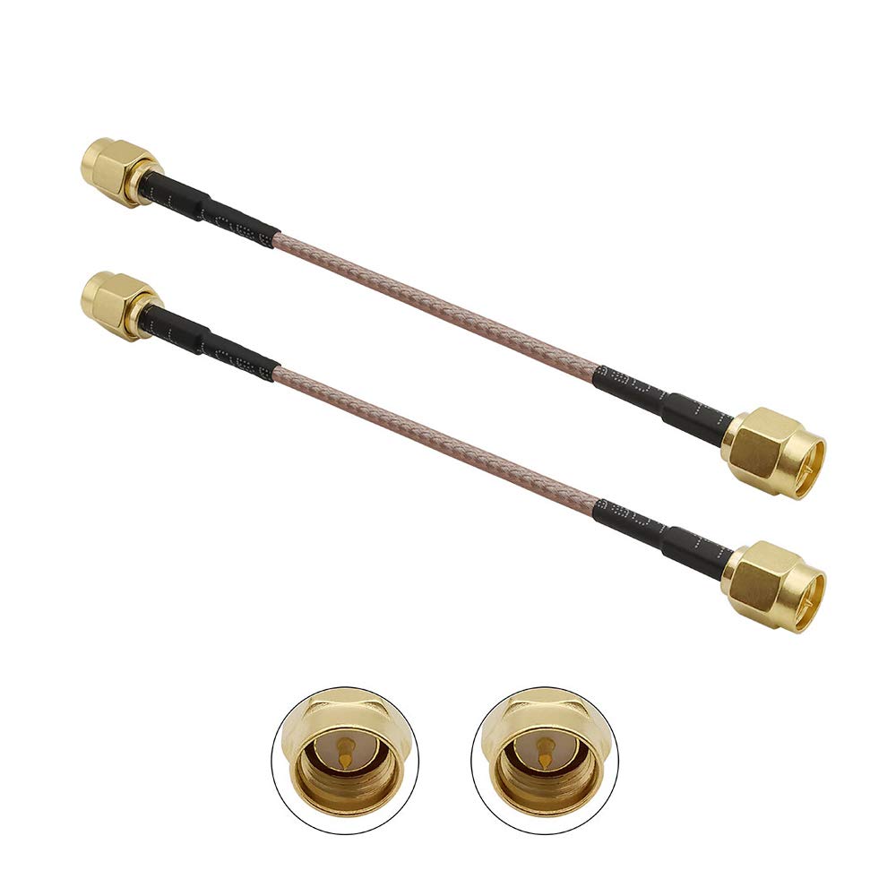 ALLiSHOP4inch 10cm SMA Male to SMA Male RG316 Cable Jumper Pigtail Plug Crimp FPV RG316 Cable 50ohm SMA RF coaxial Coax Assembly for HT Amplifier SDR Devices WEboost Tuner (Pack of 2)