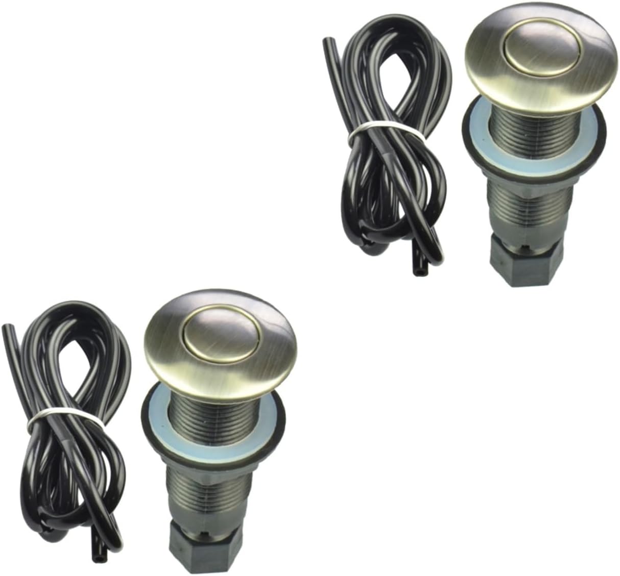 2pcs Pneumatic Air for Stainless Steel Food Waste Disposer Hose Included Air-activated Button for Control for Garbage Disposal Units