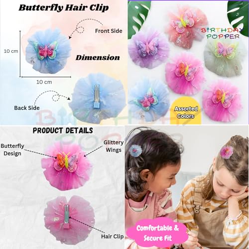 Image of Birthday Popper 36 Pcs Butterfly Theme Combo Pack as Birthday Return Gift for Girls - Fun Activity, Fashion & Party Gift Set