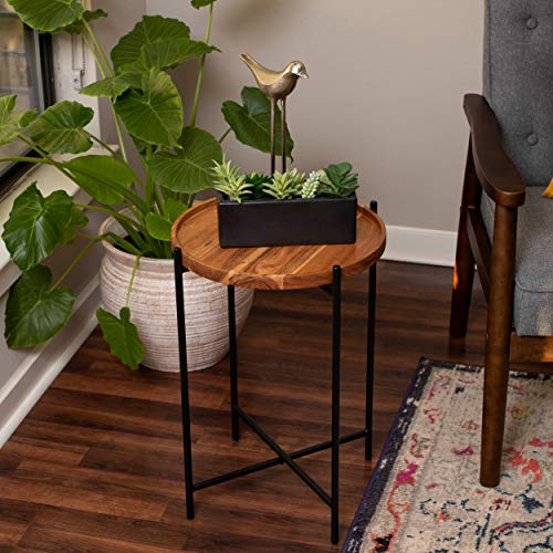 Birdrock Home Folding Side Table With Removable Wood Tray thumb #5