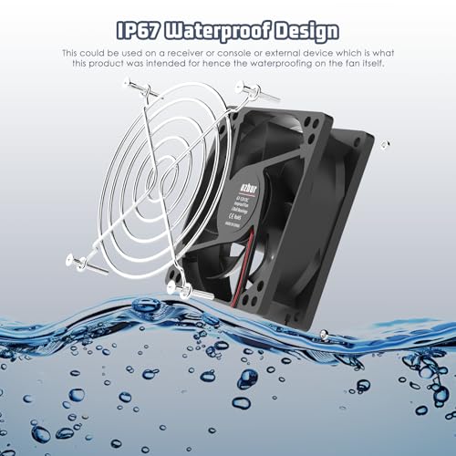 Ventilador de refrigeración IP67 impermeable de 80 × 25 mm, 12 V CC, 2 pines, 3000 RPM, sin escobillas, para nevera de RV, invernadero, armarios y ventilación DIY, paquete de 2 unidades miniatura 5
