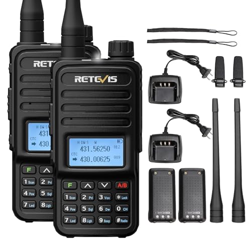 Retevis RT85 Handheld Ham Radio, Survival Walkie Talkies,Emergency Alarm,Built in VFO,200 CH,VOX,Flashlight, 1400 mAh, Dual Band Two Way Radio for Preppers, First Responders, Field Operators (2 Pack)