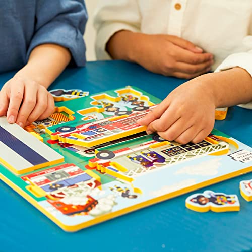 Fire Truck Puzzle For Kids | 9 Piece Puzzles For Kids Ages 3-5 | Eva Foam Puzzle Fire Truck Toys For 3+ Year Old Boys And Girls | Preschool Puzzle Travel Toys For Kids #TOP2