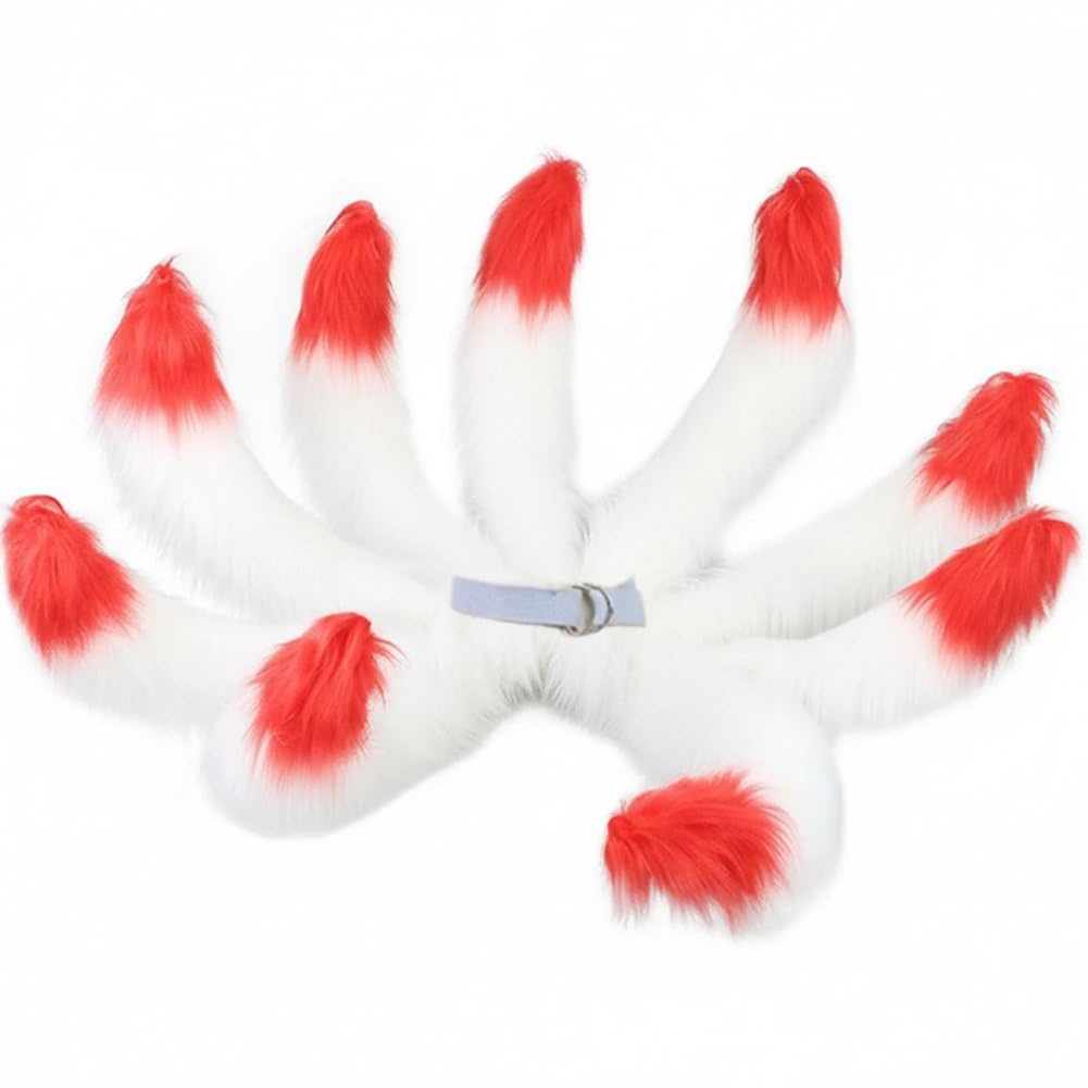 Luxylei Plush Tail, Nine Tailed Tail Props Adult Fancy Dress Halloween Cosplay Costume Accessories
