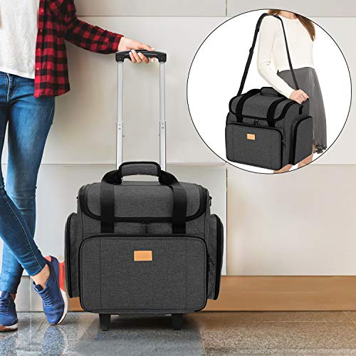 Luxja Serger Case with Detachable Dolly, Serger Bag with Removable Padding Pad (Fit for Most Standard Serger Machines), Black 6 Gallery Image