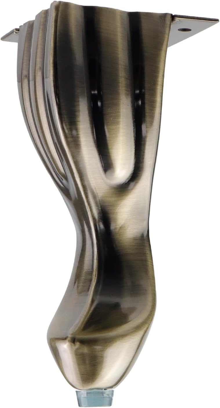 4Pcs S-Shape Metal Sofa Legs Furniture Legs Table Feet Cabinet Support Elegant Decorative Metal Feet Replacement (5.6-Inch Height Bronze)