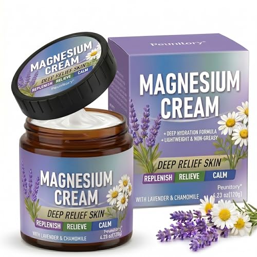 Peunitory Magnesium Moisturizing Cream for Sleep – 4.23 oz Total Relief Magnesium Cream with...