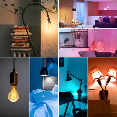 DiCUNO White Filament A60 LED Smart Bulb E27, 5W Dimmable Smart Connected WiFi Clear Light Bulb, 450LM, Works with Alexa - Image 3