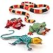 BRETOYIN Forest Snake Figurine Lizard Figures Frog Figures 4PCS Tropical Forest Animals Figurines Frog Toys School Project Model for Kids Toddlers Birthday Gift Cake Toppers