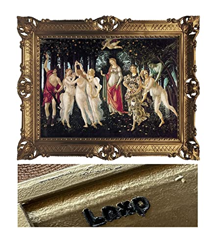 Lnxp Splendide Tableau 90x70 CM Artiste; Sandro Botticelli La Primavera Image Photos Baroque Cadre Antique Repro Renaissance