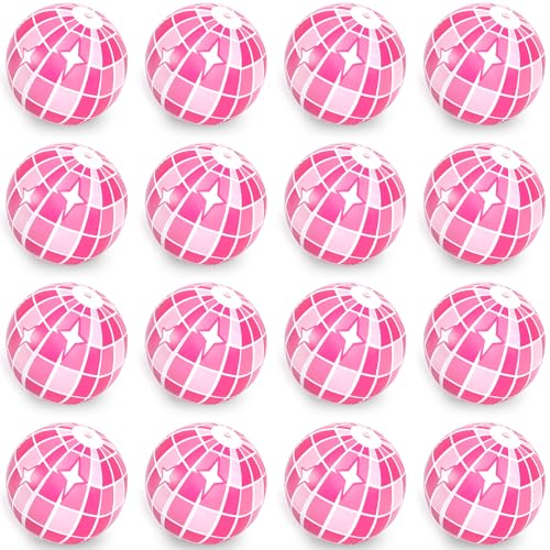 Whaline 16Pcs Disco Inflatable Beach Ball 16'' Pink Pool PVC Balls Cute Game Toys for Summer Beach Disco Party Decor