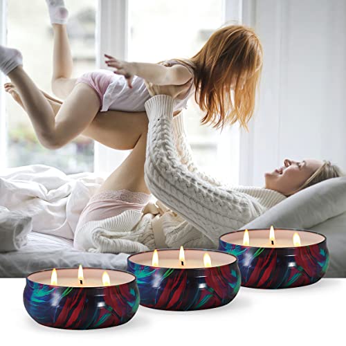 Citronella Candles Outdoor Large Wick,13.5 Oz X 3 Pack,Natural Soy Wax Essential Oils Big Portable Travel Tin Candles For Summer, Lemongrass Citronella #TOP1