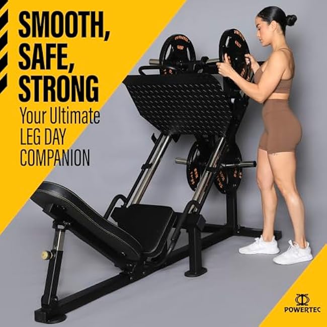 Powertec Leg Press Machine, Black - Professional Exercise Equipment for Home Gym - Heavy Duty Workout Equipment for Full Lower Body Workout - Gym Equipment 1000 LB Weight Capacity