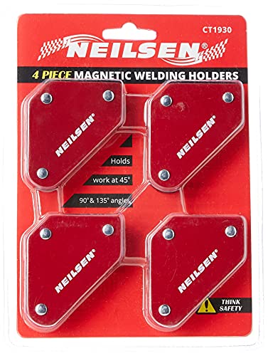 Neilsen ct1930 4 Piece Mini Magnetic Welding Holders, Red, Set of 4