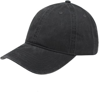 The Vintage Year Plain Washed Cotton Adjustable 6 Panel Dad Hat Baseball Cap