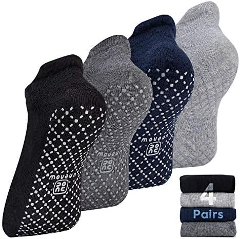 unenow Unisex Non Slip Grip Socks with Cushion for Yoga, Pilates, Barre, Home & Hospital