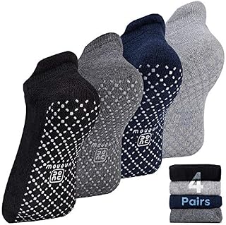 unenow Unisex Non Slip Grip Socks with Cushion for Yoga, Pilates, Barre, Home