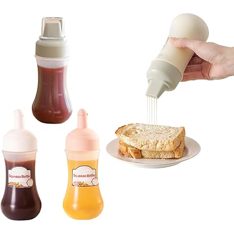 5 Hole Squeeze Bottle Sauce Household Salad Condiments Four Packs Plastic Bottles