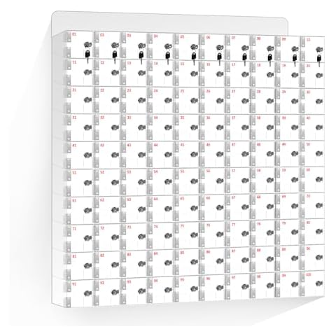 WETOXL Mobile Phone Storage Cabinet Acrylic Mobile Phone Lock Box with Door Lock Key Wall-Mounted Mobile Phone Storage Cabinet Suitable for Office School Classroom Factory (100 Slot Styles) Cover