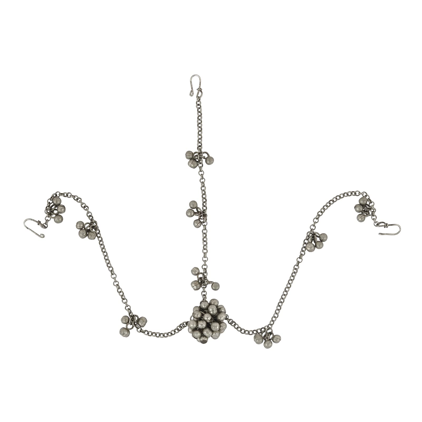 teejh Mahira Silver Oxidised Ghungroo Maang Tikka-picture-29