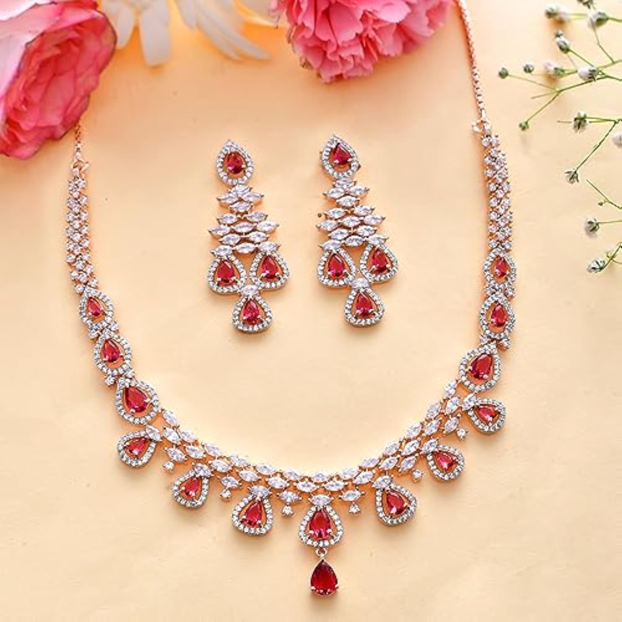 Women's Sparkling Elegance CZ Waterfall Jewellery Set, Gift Ready