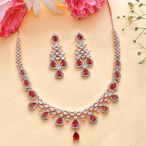 Women's Sparkling Elegance CZ Waterfall Jewellery Set, Gift Ready
