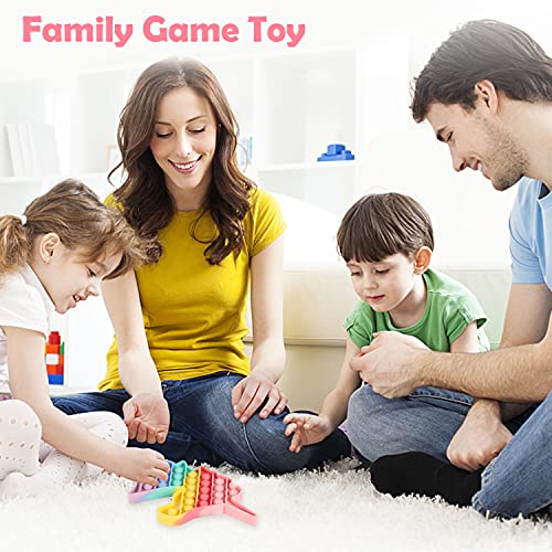 Hiunicorn Rainbow Fidget Toy With Pop Sound, Unicorn Push Bubble Poppers Games Toy Educational School Crafts Gift For Kids, Autism Stress Sensory Toy Reliever(1 Pack Rainbow Unicorn) (Macaron) #TOP3