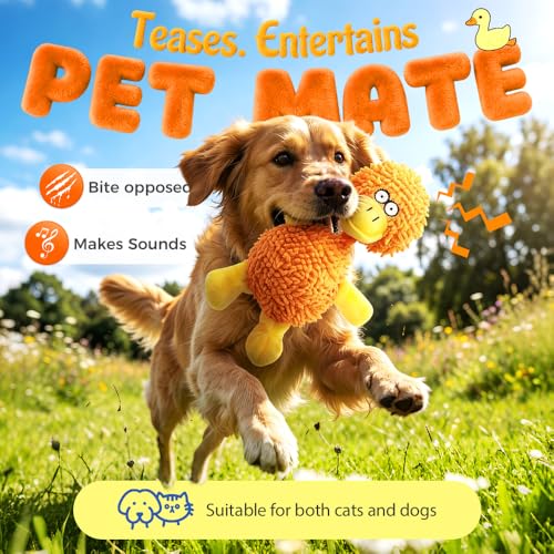 Indestructible Dog Toys, 2026 New Dog Toys for Aggressive Chewers, Stuffed Animal Dog Plush Chewing Toy, Interactive Dog Squeak Toys for Puppy, Small, Medium, Large Dogs (Pink)