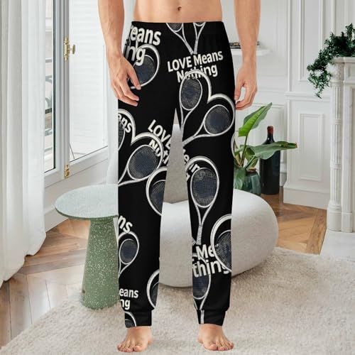 Tennis Lover Love Means Nothing Men's Pajama Bottoms Sleep Lounge Soft Comfy Pants Sleepwear2
