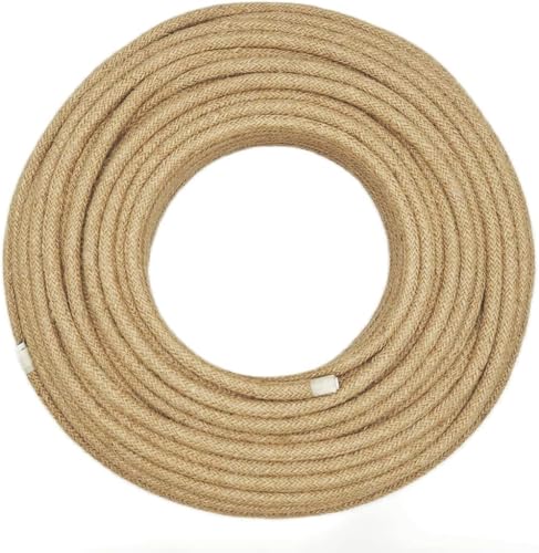 Image of LEDSone Hemp 18 AWG Fabric Covered Electrical Wire 32.8ft 2 Conductor Round Cloth Braided Lamp Cord 6mm Flexible Copper PVC Cable for Pendant Lights Chandeliers DIY Rewiring Indoor Projects